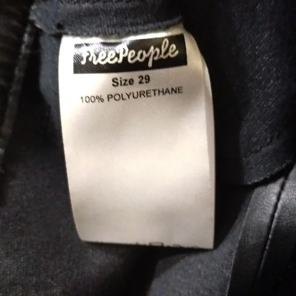 We the Free faux leather Zip up black pants size 29 pockets ankle High Rise
